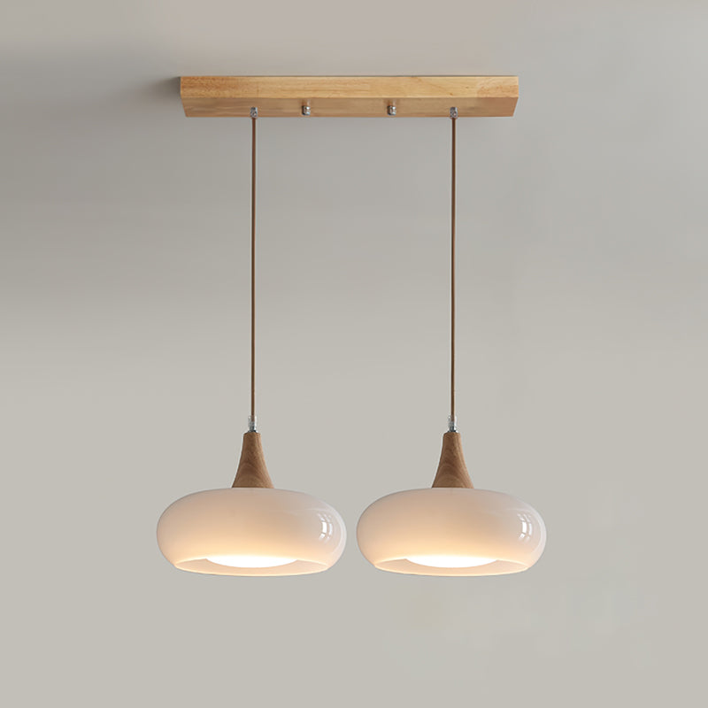 Pendant Light with Amber Wood Accent