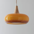 Pendant Light with Amber Wood Accent