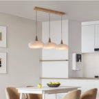 Pendant Light with Amber Wood Accent