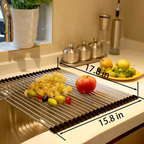 Over-Sink Dish Drying Rack with Rolling Design