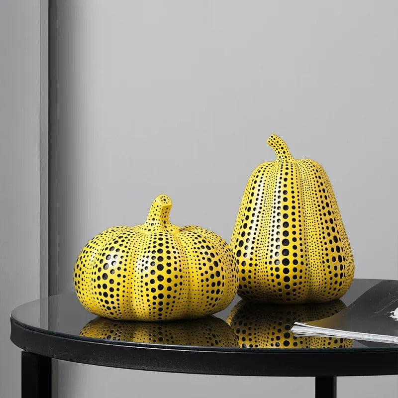 Artistic Sculptures with Iconic Dot Patterns – Hand-Painted Decor Collection