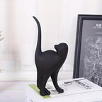 Scandinavian Style Hand-Painted Cat Figurine for Home Decoration