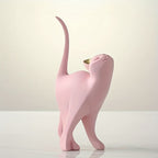 Scandinavian Style Hand-Painted Cat Figurine for Home Decoration
