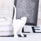 Scandinavian Style Hand-Painted Cat Figurine for Home Decoration