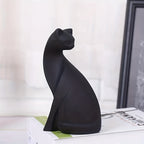 Scandinavian Style Hand-Painted Cat Figurine for Home Decoration
