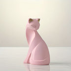 Scandinavian Style Hand-Painted Cat Figurine for Home Decoration