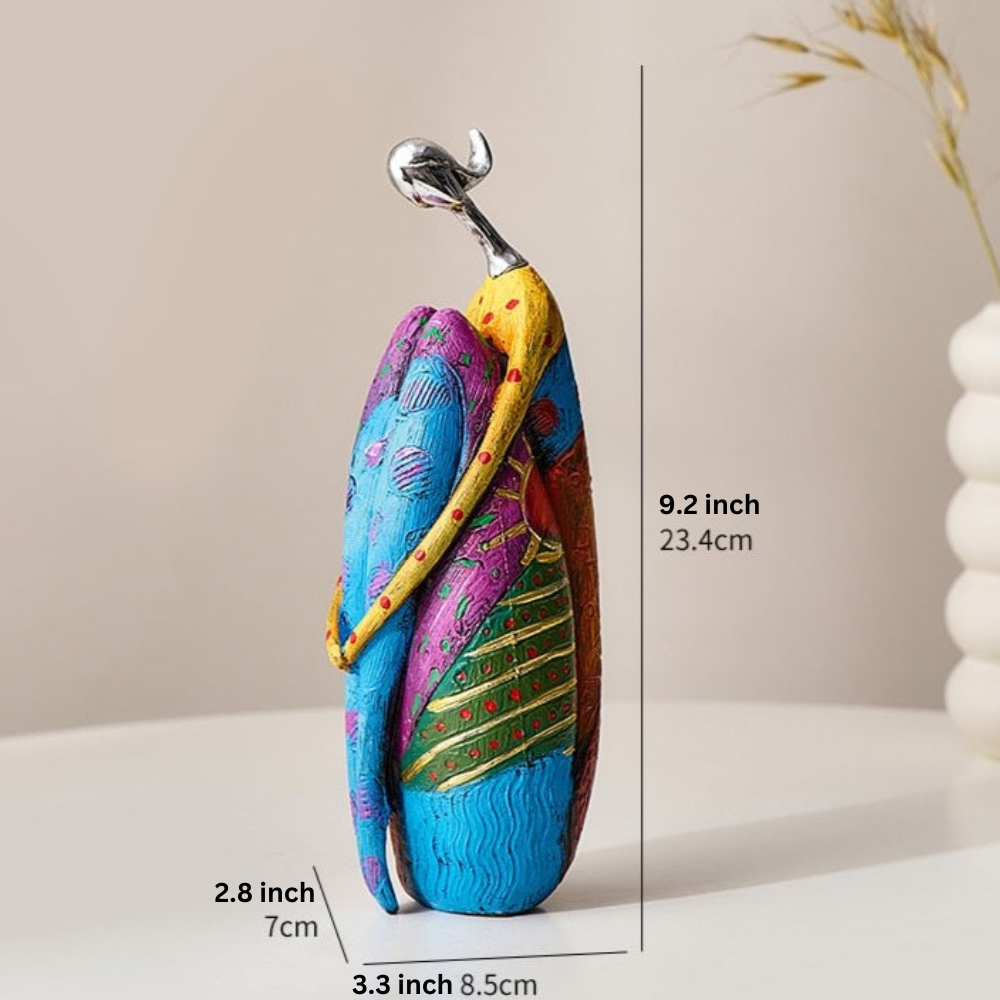 Colorful Women Sculptures – Handcrafted Abstract Art for Home Decoration