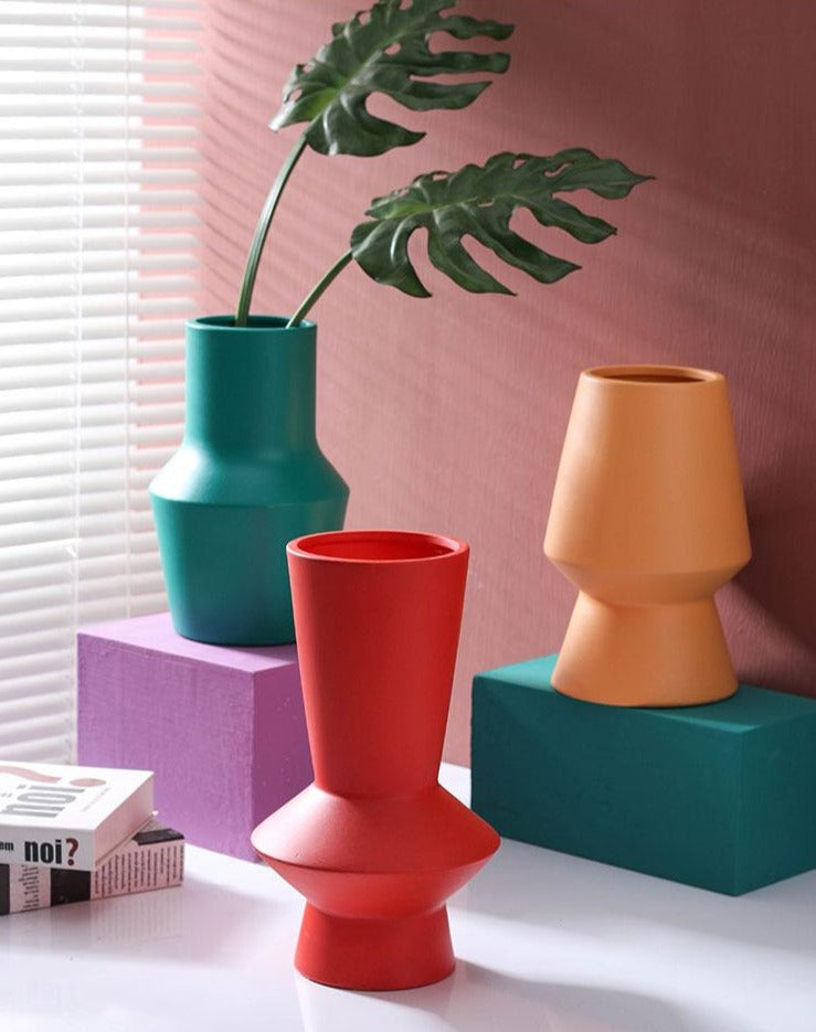 Colorful Ceramic Flower Vase - Artisan Home Decoration
