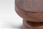 Small End Table in Warm Walnut - Handcrafted Mango Wood with Hourglass Shape