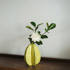 Artistic Home Decor - Unique Star Fruit Shaped Handmade Ceramic Vase