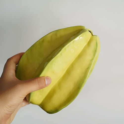 Artistic Home Decor - Unique Star Fruit Shaped Handmade Ceramic Vase