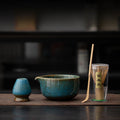4-Piece Matcha Tea Set with Bowl, Spoon, Bamboo Whisk & Holder