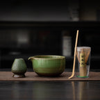 4-Piece Matcha Tea Set with Bowl, Spoon, Bamboo Whisk & Holder
