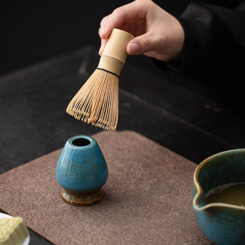 4-Piece Matcha Tea Set with Bowl, Spoon, Bamboo Whisk & Holder