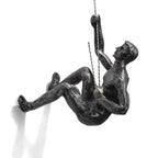 Natural Brown Resin Climbing Sculpture – Handmade Wall Art for Interiors