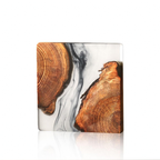 Custom Pine Wood and Resin Drink Coasters – Nature-Inspired Decor