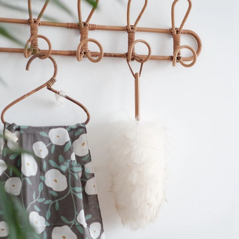 Organic Rattan Wall Hooks – Rustic Coat Hanger for Handmade Home Decor