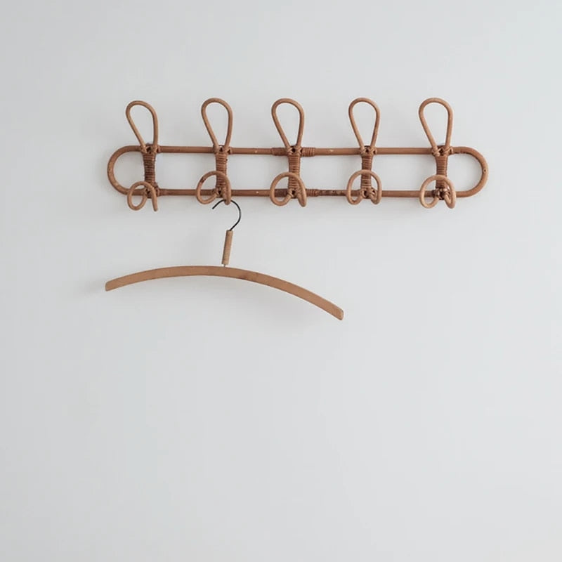Organic Rattan Wall Hooks – Rustic Coat Hanger for Handmade Home Decor