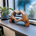 7.28-Inch Hand-Carved Wooden Statue – Love Symbol Art for Home Decor