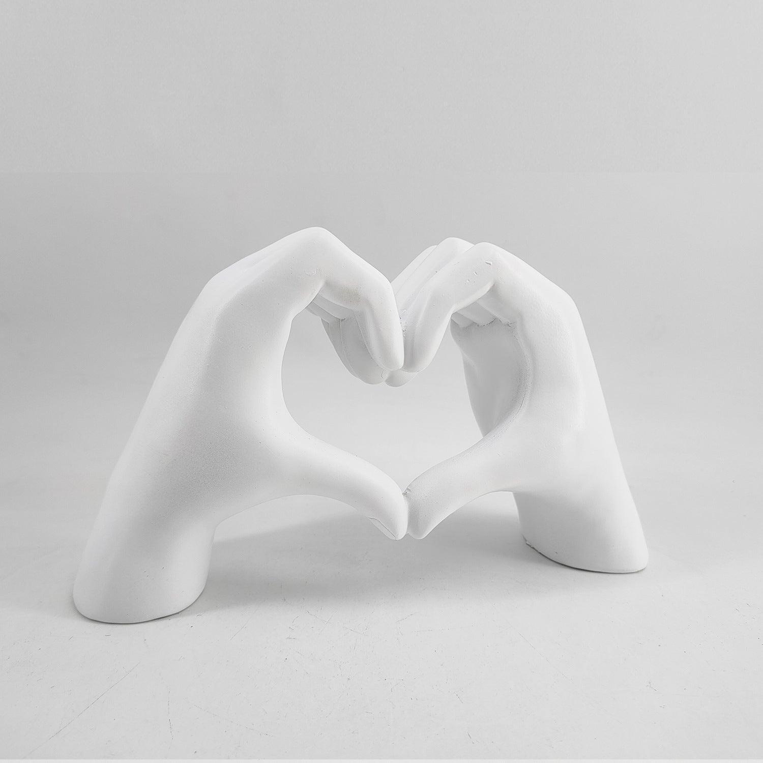 7.28-Inch Hand-Carved Wooden Statue – Love Symbol Art for Home Decor