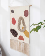 Geometric Patterned Handwoven Cotton Tapestry Wall Hanging – 27.56 × 19.69 inch