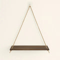 Hanging Rustic Wood Shelf with Rope Suspension