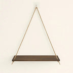 Hanging Rustic Wood Shelf with Rope Suspension