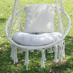 Outdoor Garden Hanging Chair - Cotton Rope and Steel in Coastal Style
