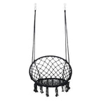 Outdoor Garden Hanging Chair - Cotton Rope and Steel in Coastal Style
