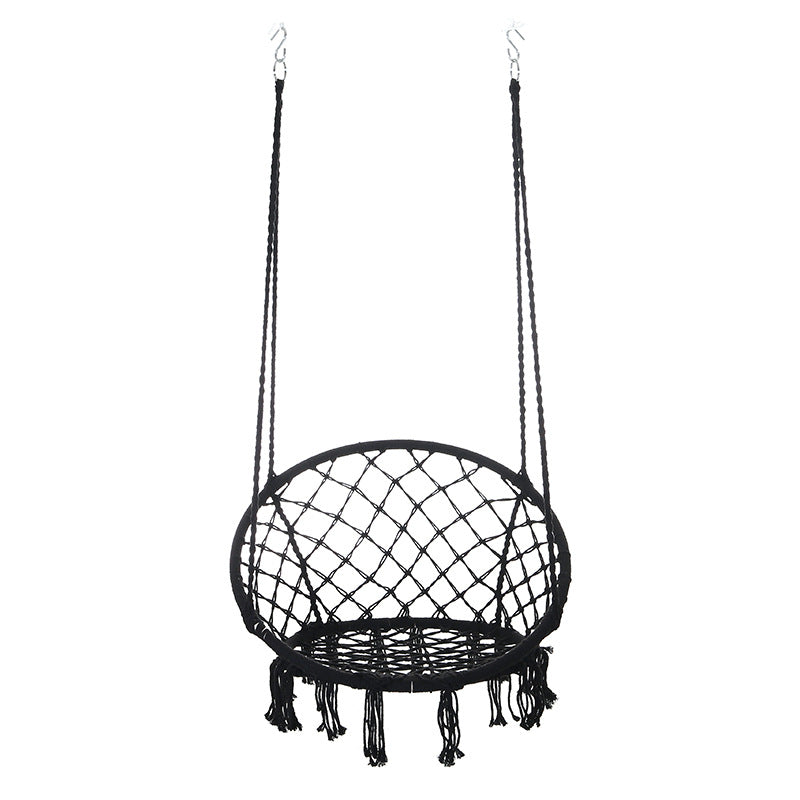 Outdoor Garden Hanging Chair - Cotton Rope and Steel in Coastal Style