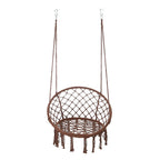 Outdoor Garden Hanging Chair - Cotton Rope and Steel in Coastal Style