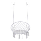 Outdoor Garden Hanging Chair - Cotton Rope and Steel in Coastal Style