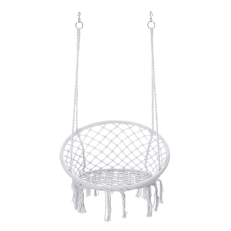 Outdoor Garden Hanging Chair - Cotton Rope and Steel in Coastal Style
