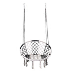Outdoor Garden Hanging Chair - Cotton Rope and Steel in Coastal Style