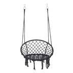 Outdoor Garden Hanging Chair - Cotton Rope and Steel in Coastal Style
