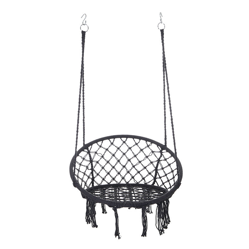 Outdoor Garden Hanging Chair - Cotton Rope and Steel in Coastal Style