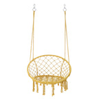 Outdoor Garden Hanging Chair - Cotton Rope and Steel in Coastal Style