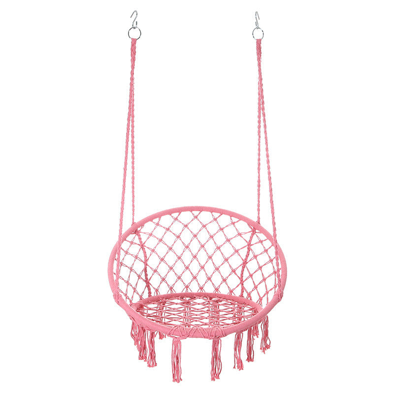 Outdoor Garden Hanging Chair - Cotton Rope and Steel in Coastal Style