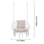 Outdoor Garden Hanging Chair - Cotton Rope and Steel in Coastal Style