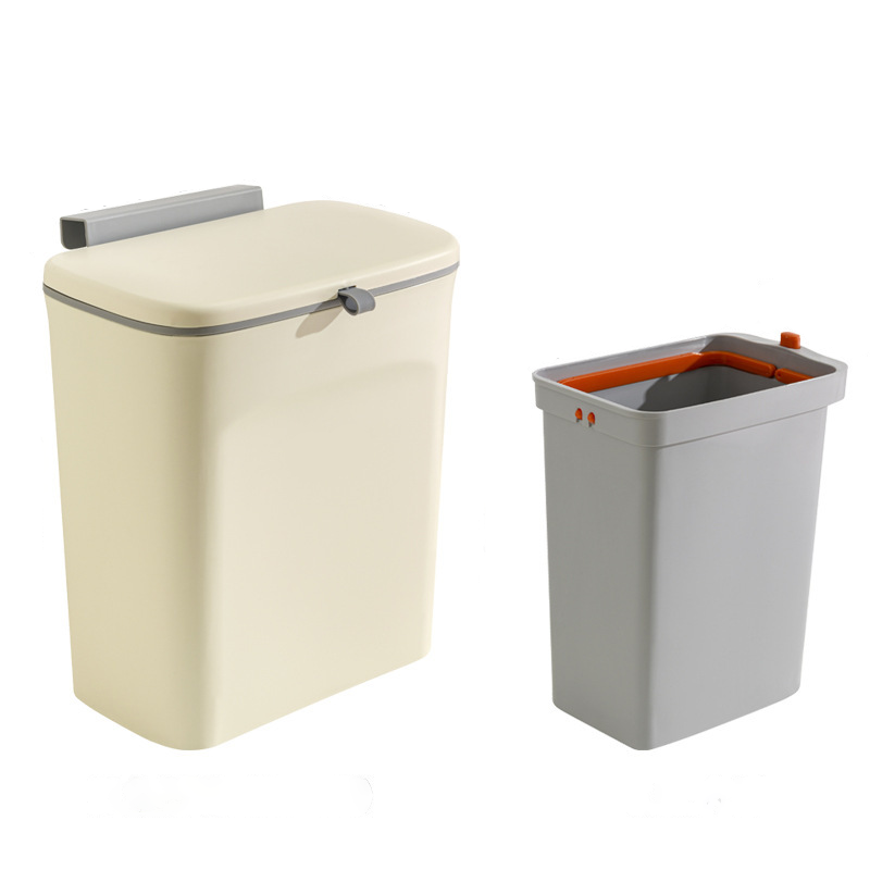 SmartSpace Hanging Waste Bin with Lid - Convenient One-Handed Disposal