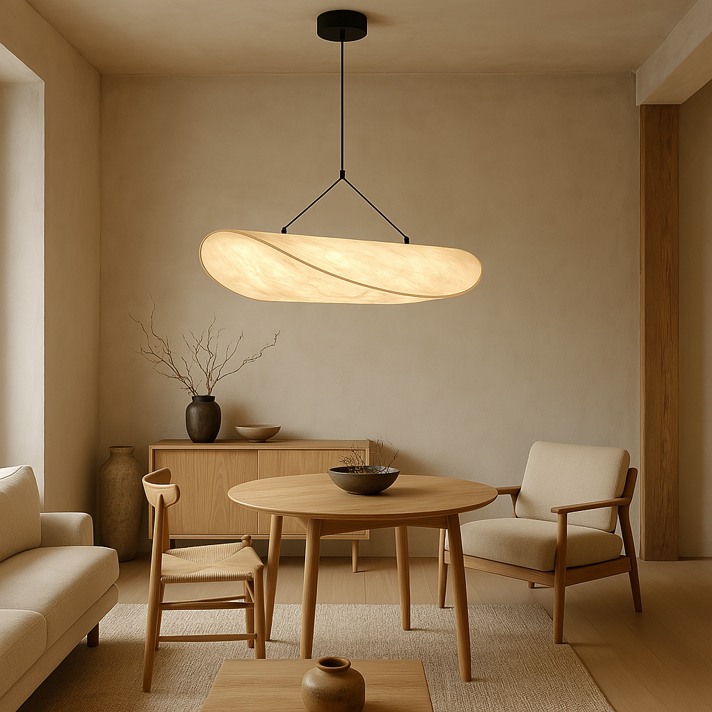 Oval Wave-Shaped Shade Hanging Ceiling Light Fixture