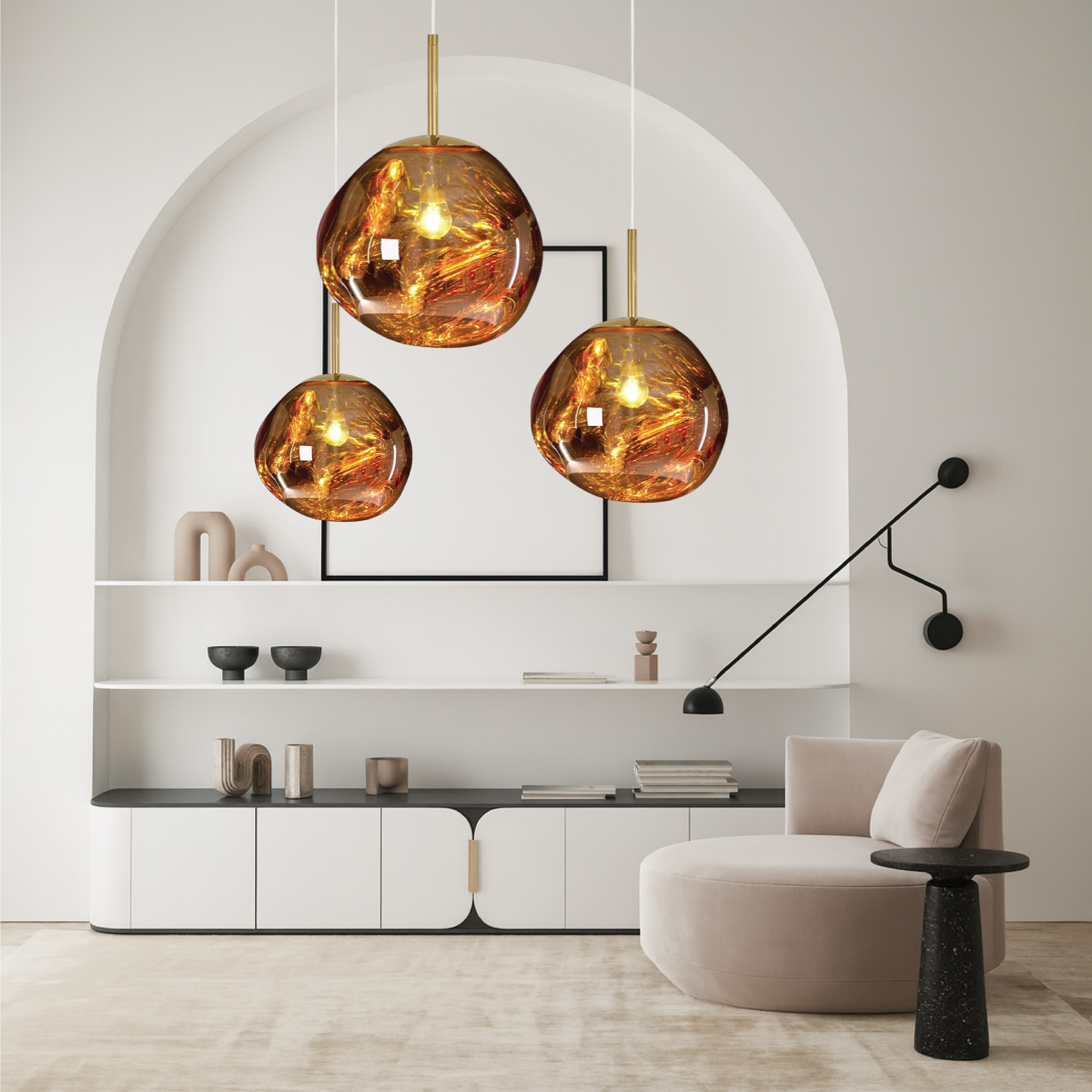 Molten-Style Glass Globe Pendant Light