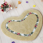 Heart-Shaped Soft Microfiber Bath Mat with Non-Slip Feature