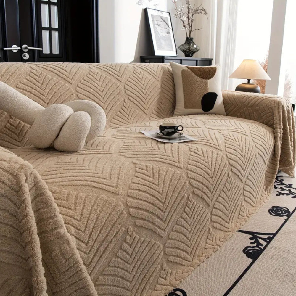 Herringbone Fleece Sofa Slipcover - Pet-Friendly Protector