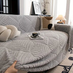 Herringbone Fleece Sofa Slipcover - Pet-Friendly Protector