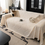 Herringbone Fleece Sofa Slipcover - Pet-Friendly Protector