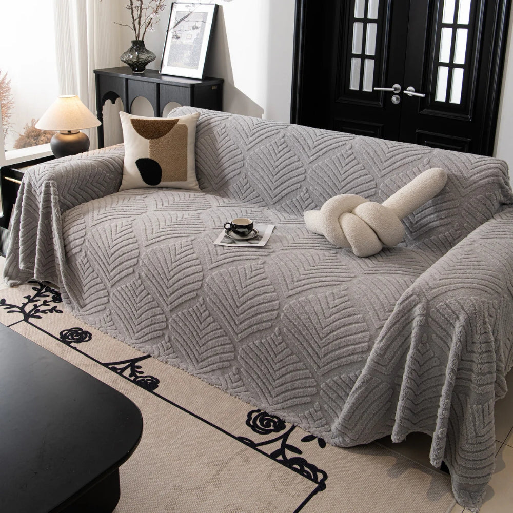 Herringbone Fleece Sofa Slipcover - Pet-Friendly Protector