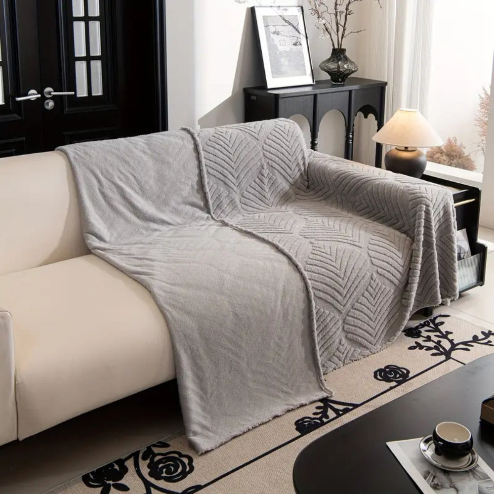 Herringbone Fleece Sofa Slipcover - Pet-Friendly Protector
