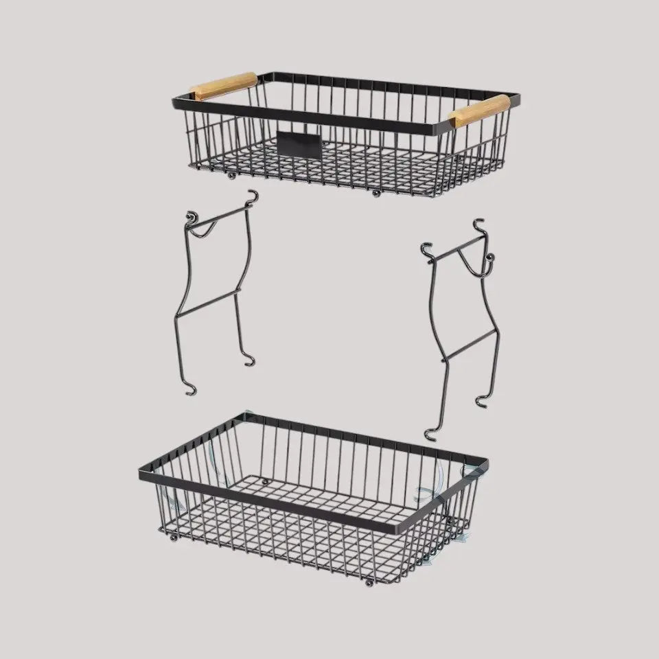 Elevate Your Kitchen with the Dual-Level Basket Stand