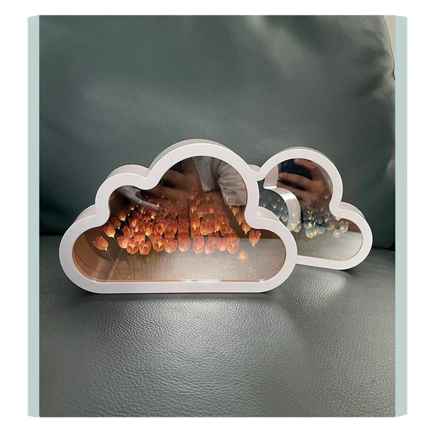 Mirrored Glass Design Table Lamp in Tulip Shape